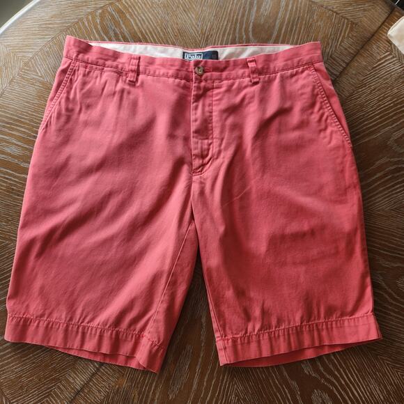 Y2K 90s Polo Ralph Lauren Flat Front Light Red Men's Shorts size 36 Vintage - Picture 3 of 9